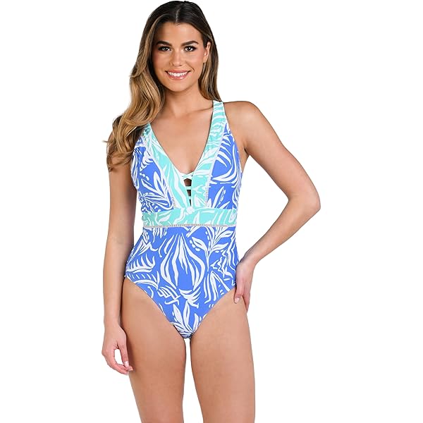 Seafolly Women's Active Deep V Plunge Maillot One Piece Swimsuit